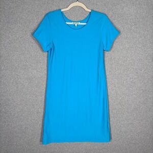 Sea Waves Cover Up Dress Medium Nylon Stretch Shirt Swim Resort Cruise Beach USA